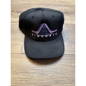 VTG 90s Stargate Film Crew Snapback Cap Mens OSFA Black  Truckers Hat